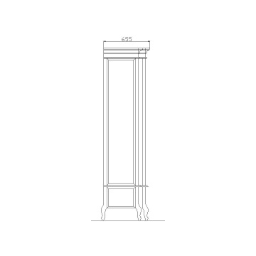 Dulap Dressing Lemn Masiv Bergamo cu 4 usi, 257.5 x 60 x 245 cm - Img 4