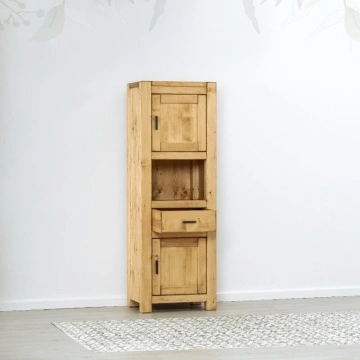 Dulap Lemn Masiv cu 2 usi, 1 sertar si nisa, dormitor Ecuador, 61 x 46 x 180 cm - Img 2