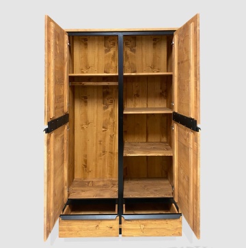 Dulap Mexicana lemn masiv, 2 usi si 2 sertare, 120 x 55 x 200 cm - Img 2