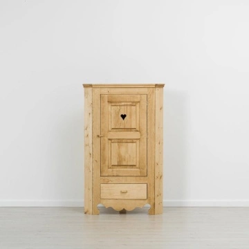 Dulap rustic de colt Rustik, 1 usa si 1 sertar, lemn masiv 95 x 57 x 150 cm - Img 4