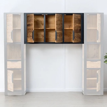 Dulap suspendat Rustic Loft cu 3 usi, Lemn masiv, 175 x 40 x 79 cm - Img 2