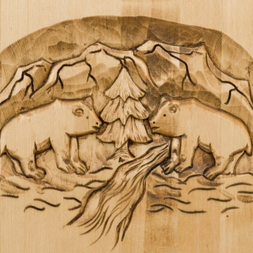 Dulap Ursul Carpatin lemn masiv, 1 usa si 2 sertare, 75 x 55 x 200 cm - Img 6