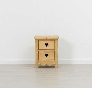 Noptiera dormitor Lemn Masiv Rustic Flame cu 2 sertare, 40 x 32 x 50 cm - Img 2