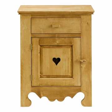 Noptiera Lemn Masiv dormitor Rustic Flame, 1 usa si 1 sertar, 46 x 35 x 60 cm - Img 3