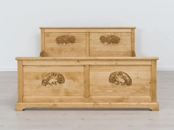 Pat dormitor Rustic Alpin lemn masiv, 140 cm, 160 cm sau 180 x 200 cm - Img 6