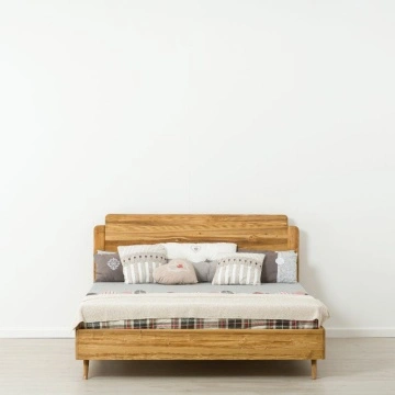 Pat dormitor Sahara, Lemn masiv periat, 140 cm, 160 cm sau 180 x 200 cm - Img 3