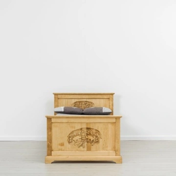 Pat lemn masiv dormitor Rustic Alpin, 90 x 200 cm - Img 2