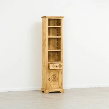 Biblioteca Rustic Alpin lemn masiv, 1 usa si 1 sertar, 52 x 38 x 200 cm - Img 3