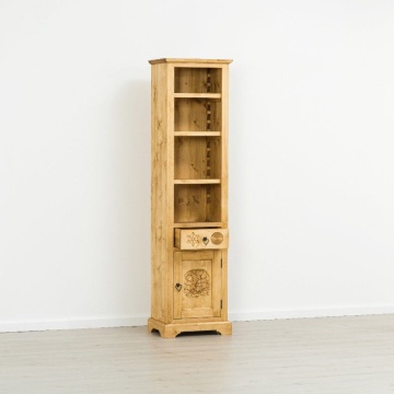 Biblioteca Ursul Carpatin lemn masiv, 1 usa si 1 sertar, 52 x 38 x 200 cm - Img 3