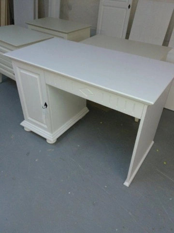 Birou dormitor Noblesse lemn masiv alb, 120 x 60 x 74.8 cm - Img 3