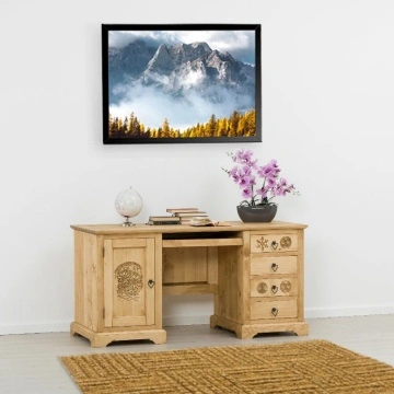 Birou Rustic Alpin lemn masiv, 160 x 65 x 80 cm