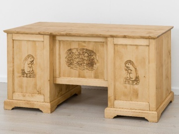 Birou Rustic Alpin lemn masiv, 160 x 65 x 80 cm - Img 2