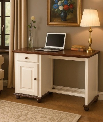 Birou Sara, lemn masiv alb unt/nuc 120 x 60 x 80 cm