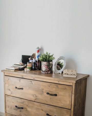 Comoda Chania, 3 sertare mari, lemn masiv pin, 100 x 45 x 100 cm - Img 3