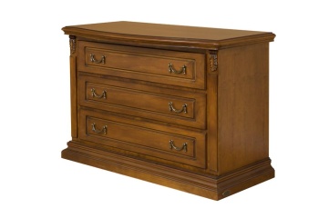 Comoda Donatello Classic Stil cu 3 sertare, finisaj furnir nuc, 118 x 55 x 78 cm - Img 4