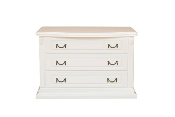 Comoda Donatello Classic Stil cu 3 sertare, finisaj vopsit alb, 118 x 55 x 78 cm - Img 4
