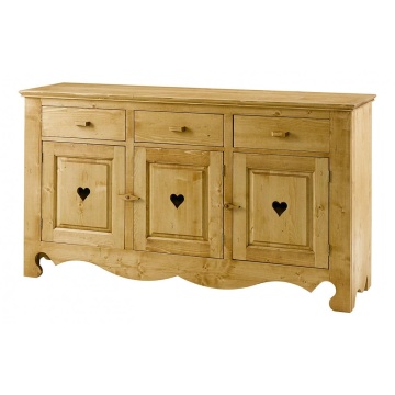 Comoda dormitor Lemn Masiv Rustic Flame cu 3 usi si 3 sertare, 160 x 45 x 92 cm - Img 6