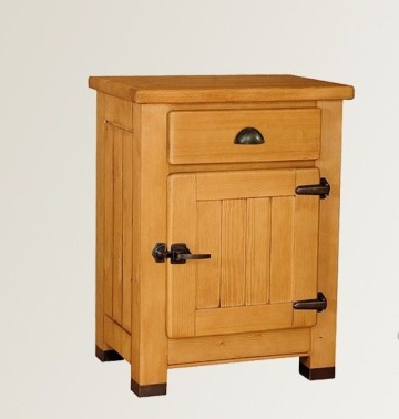 Comoda dormitor Montana lemn masiv, 1 usa si 1 sertar, 65 x 48 x 86 cm - Img 1