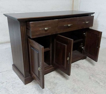 Comoda dormitor Nocce lemn masiv, 3 usi si 3 sertare, 115 x 41 x 75 cm - Img 5