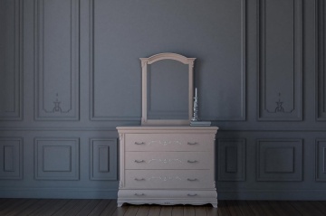 Comoda dormitor Royal cu 4 sertare, lemn masiv, 130 x 55 x 102.5 cm - Img 1