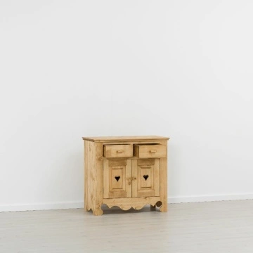 Comoda Lemn Masiv dormitor Rustika cu 2 usi 2 sertare, 90 x 46 x 85 cm - Img 2