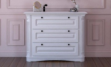 Comoda lemn masiv dormitor Sofia, 3 sertare, 130 x 55 x 105 cm - Img 1