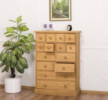 Comoda lemn masiv My Julietta cu 14 sertare, 87 x 36 x 122 cm - Img 4