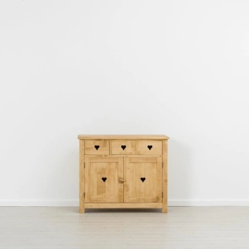 Comoda Lemn Masiv Rustic Ana 2 usi si 3 sertare, 106 x 42 x 89 cm - Img 3