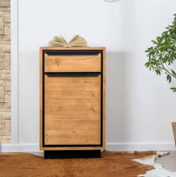 Comoda Mexicana lemn masiv, 1 usa si 1 sertar, 52 x 45 x 85 cm - Img 1