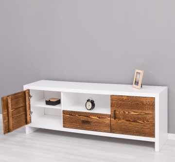 Comoda TV cu 2 usi si 1 sertar Rustic Olala, lemn masiv + mdf, 160 x 40 x 60 cm - Img 4