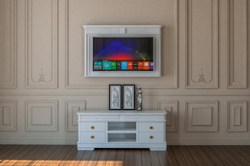 Comoda TV Marsilia cu 4 sertare, lemn masiv, 160 x 48 x 66 cm - Img 1