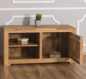Comoda TV Stejar Wild Country, 1 usa si 1 polita, 120 x 46 x 60 cm - Img 4