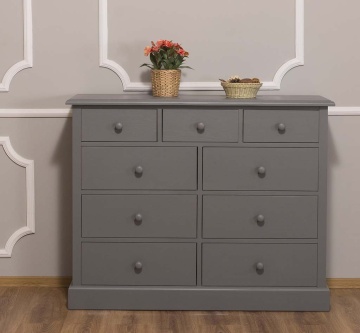 Comoda Vanesa cu 9 sertare, lemn masiv, 122 x 41 x 97 cm - Img 1