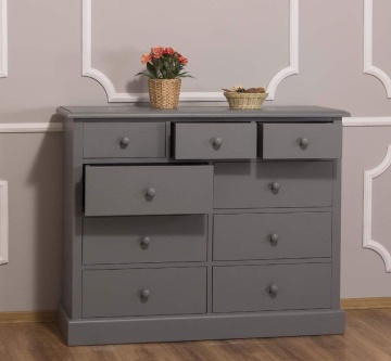 Comoda Vanesa cu 9 sertare, lemn masiv, 122 x 41 x 97 cm - Img 3