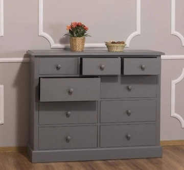 Comoda Vanesa cu 9 sertare, lemn masiv, 122 x 41 x 97 cm - Img 3