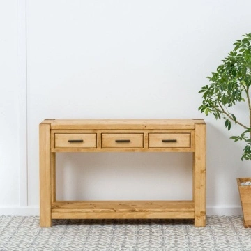 Consola cu 3 sertare Lemn Masiv Ecuador, 119 x 35 x 75 cm - Img 5