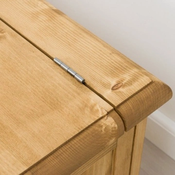 Cufar / Lada zestre Lemn Masiv Rustic Ana cu 1 sertar, 100 x 42 x 44 cm - Img 5