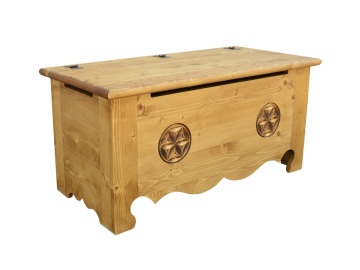 Cufar Rustika lemn masiv sculptat, 100 x 49 x 48 cm - Img 5