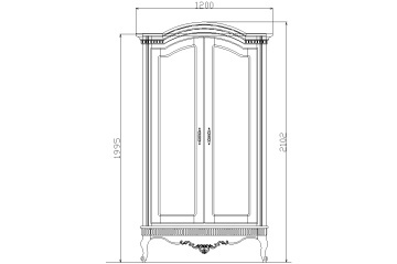 Dulap cu 2 usi + oglinda dormitor Stefania, lemn masiv, 120 x 63 x 210 cm - Img 3