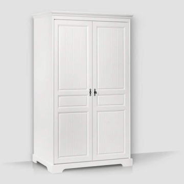 Dulap dormitor Isabella, lemn masiv, 2 usi, 120 x 58 x 198 cm, alb unt - Img 1