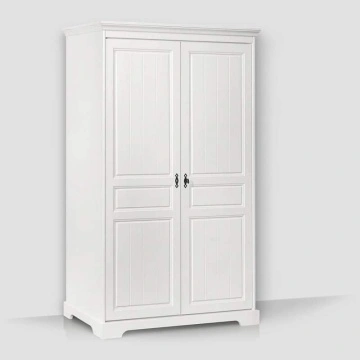 Dulap dormitor Isabella, lemn masiv, 2 usi, 120 x 58 x 198 cm, alb unt