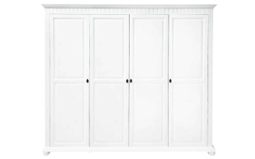 Dulap dormitor Noblesse cu 4 usi, Lemn Masiv, 221 x 60 x 210 cm, Alb - Img 4