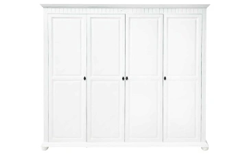 Dulap dormitor Noblesse cu 4 usi, Lemn Masiv, 221 x 60 x 210 cm, Alb - Img 4