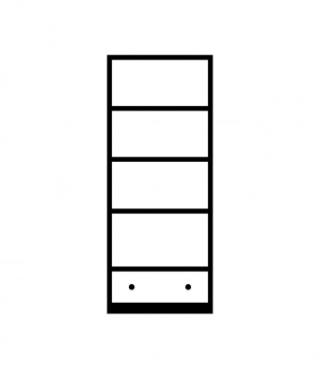 Dulap Lovely Home Matteo cu 1 usa si 1 sertar, lemn masiv + mdf negru, 86 x 62 x 210 cm - Img 2