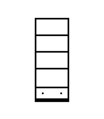 Dulap Lovely Home Matteo cu 1 usa si 1 sertar, lemn masiv + mdf negru, 86 x 62 x 210 cm - Img 2