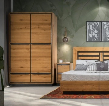 Dulap Mexicana lemn masiv, 2 usi si 2 sertare, 120 x 55 x 200 cm - Img 3