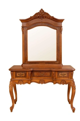Masuta de toaleta cu 3 sertare Josephine Classic Stil, furnir nuc, 134 x 54 x H 86 cm - Img 2