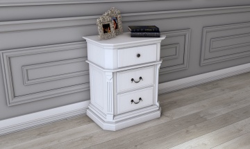 Noptiera cu 3 sertare dormitor Siena, lemn masiv, 56 x 40 x 67.3 cm - Img 1
