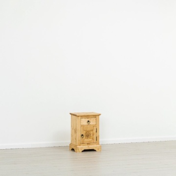 Noptiera dormitor Rustic Alpin lemn masiv, 1 usa si 1 sertar, 42 x 35 x 60 cm - Img 6