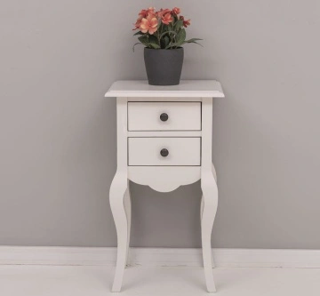 Noptiera Julietta cu 2 sertare lemn masiv, 40 x 34 x 70 cm - Img 3